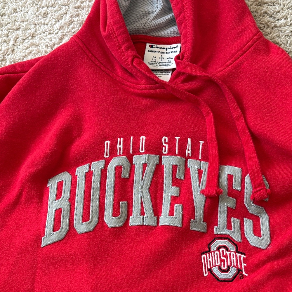 Men’s Champion Red Ohio State Buckeyes Large Hoodie